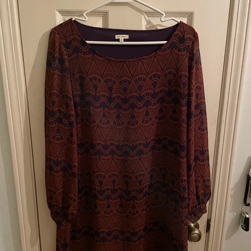 Boutique dress in navy and orange size M.